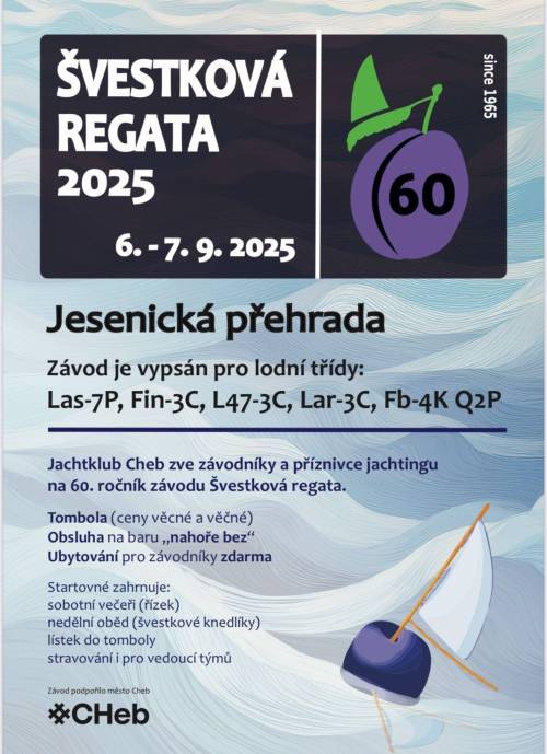 POZVÁNKA NA JUBILEJNÍ 60. ROČNÍK ŠVESTKOVÉ REGATY